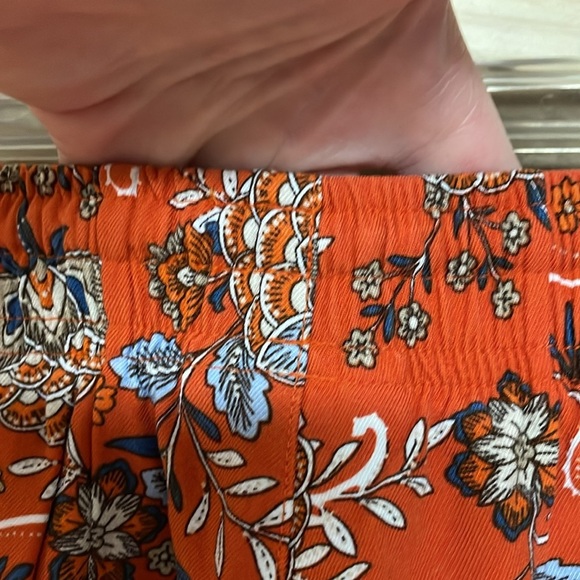 J. Jill size XS Mid-rise Orange with Blue with Bohemian Print Elastic Shorts - Picture 7 of 10